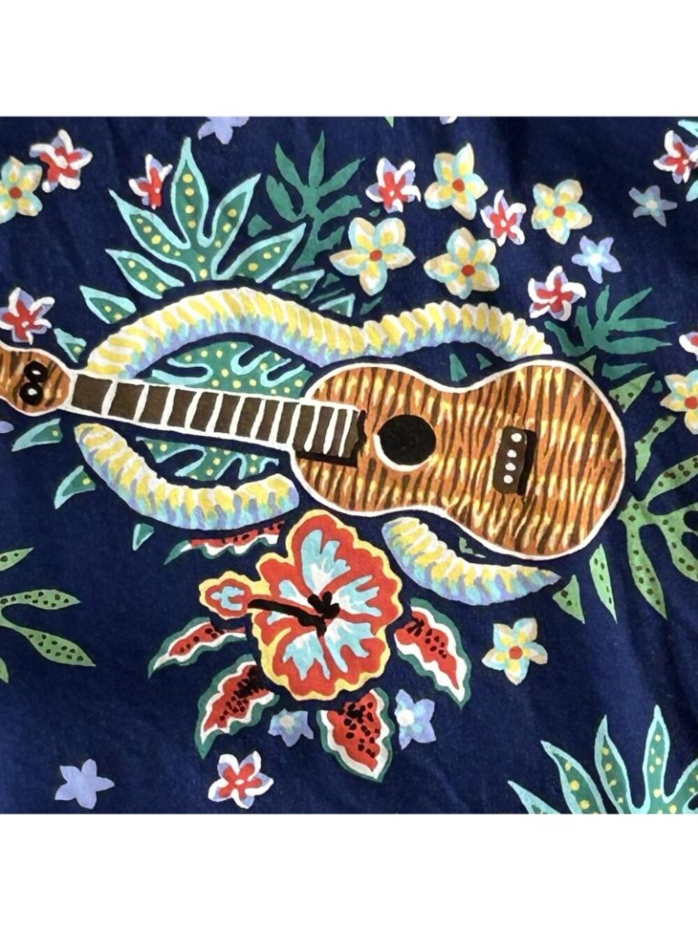 Reyn Spooner Shirt Womens L Multicolor Eddy Y Guitar Hawaiian Aloha Rayon Hawaii - Picture 3 of 9